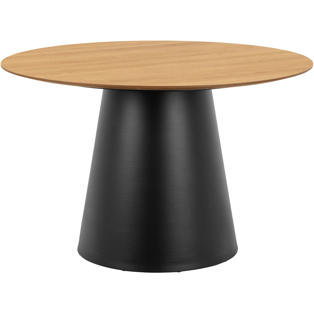 Florence Soli Round Black and Oak High Coffee Table Image 2