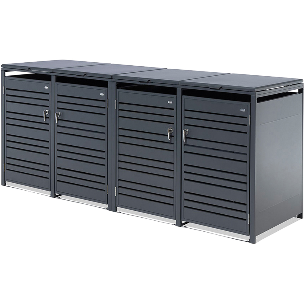 Rowlinson Chelsea Anthracite 4 Wheelie Bin Store Image 1