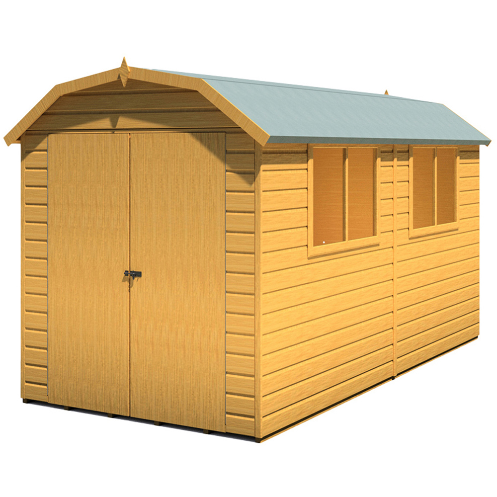Shire Barn 12 x 6ft Double Door Shiplap Apex Garden Shed Image 1