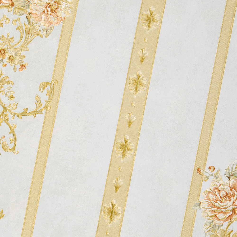 Living and Home Floral Pattern Rectangle 3D Embossed Gold Non-Pasted Wallpaper Image 6