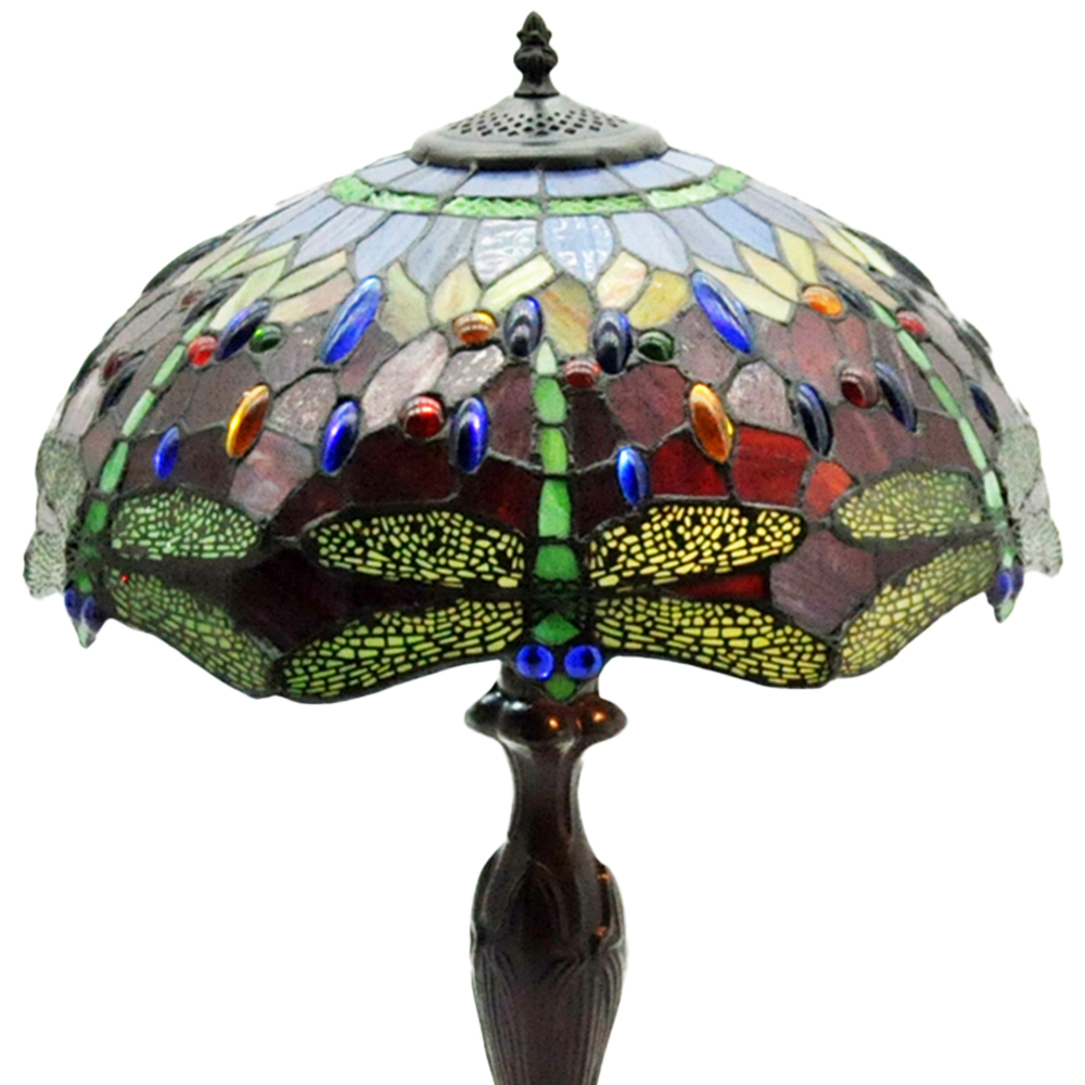 Acacia Home Tiffany Red Shade Dragonfly Table Lamp 40.6cm Image 2