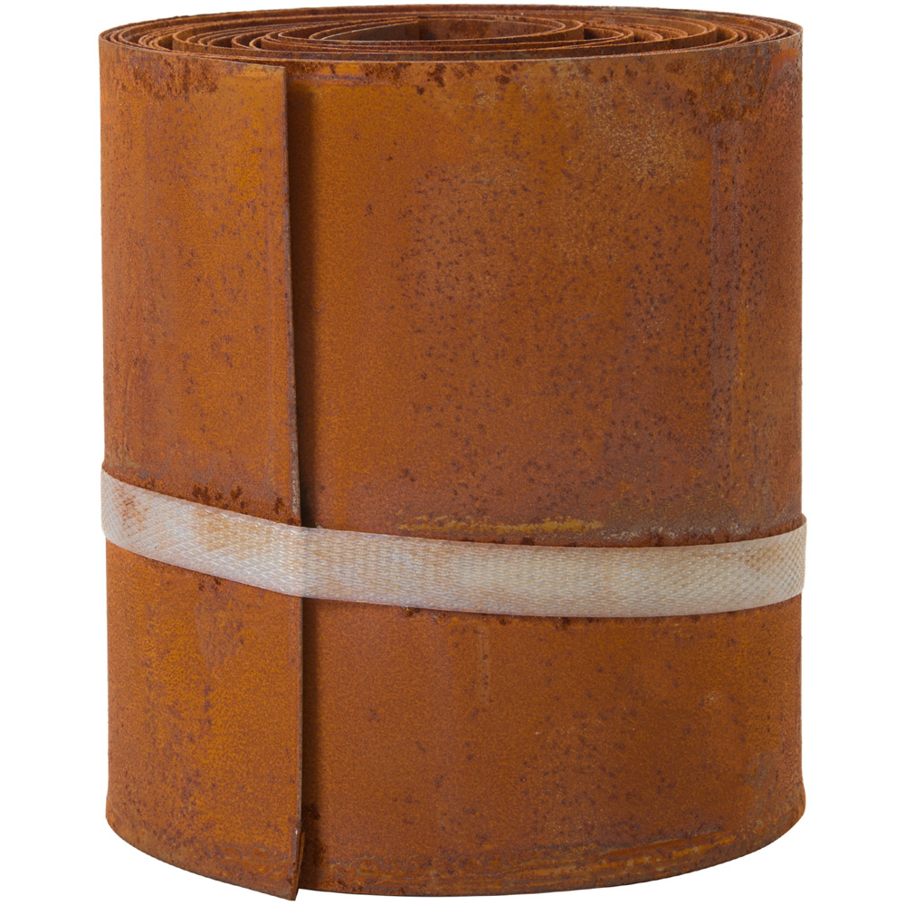 Living and Home 10m x 14cm Brown Metal Flexible Lawn Edging Image 1