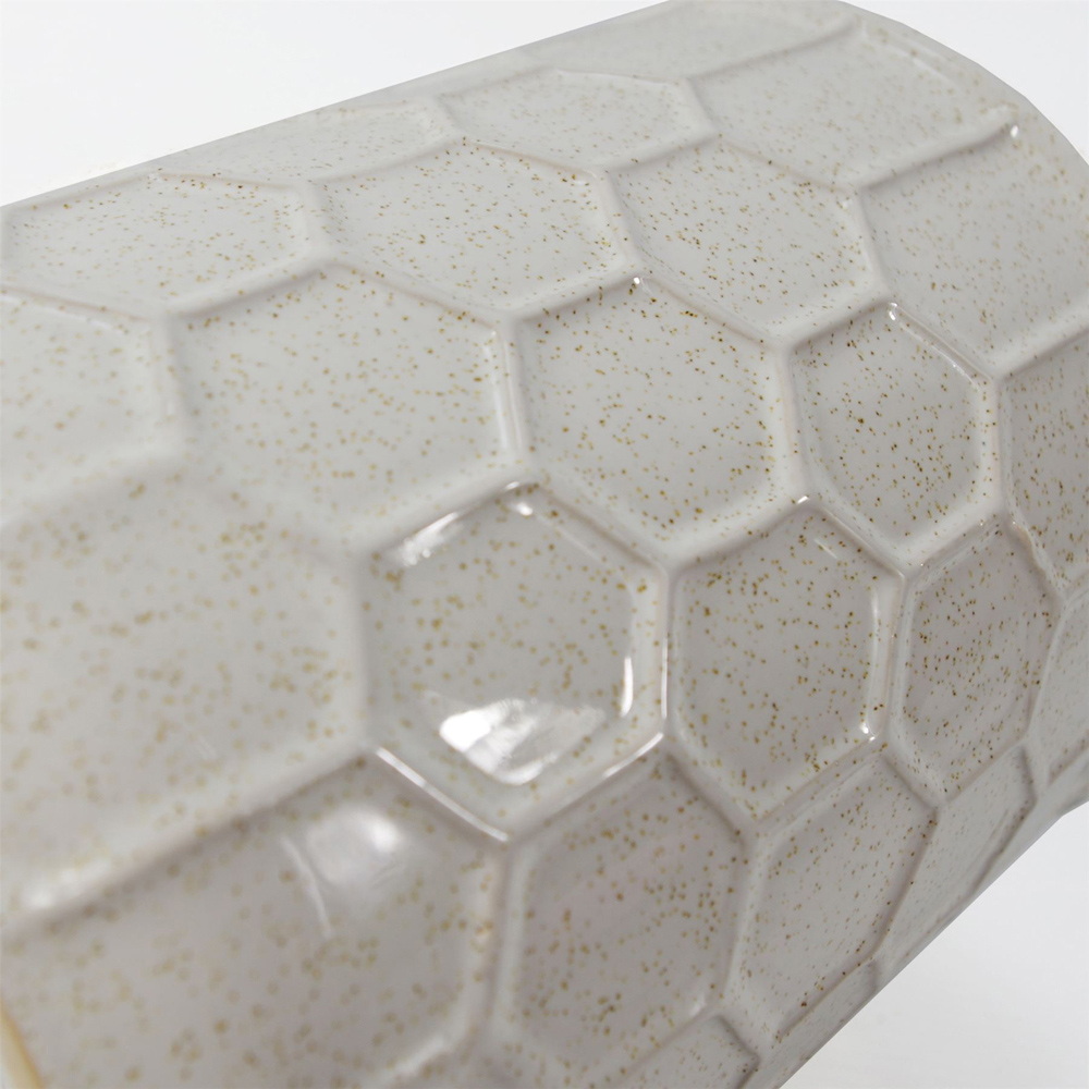 Leaf White Honeycomb Ceramic Planter 16cm Image 3