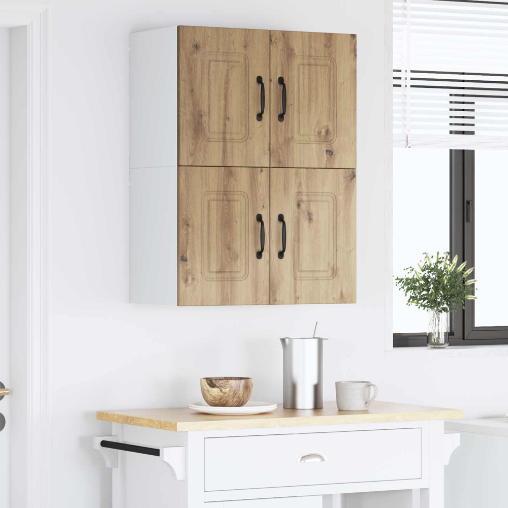 vidaXL Kalmar 2 Door Artisan Oak Wall Kitchen Cabinet 2 Pack Image 9