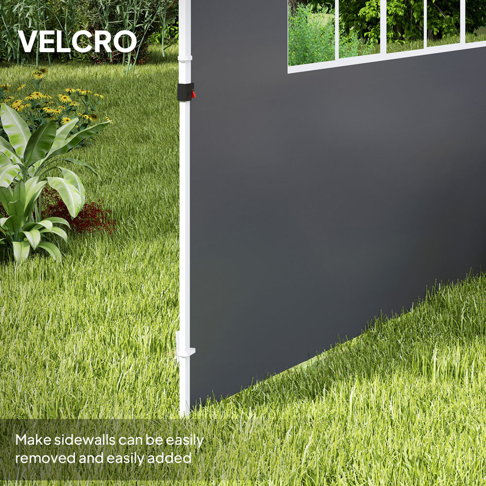 Outsunny Dark Grey Gazebo Wall Panel Replacement with Window Image 6