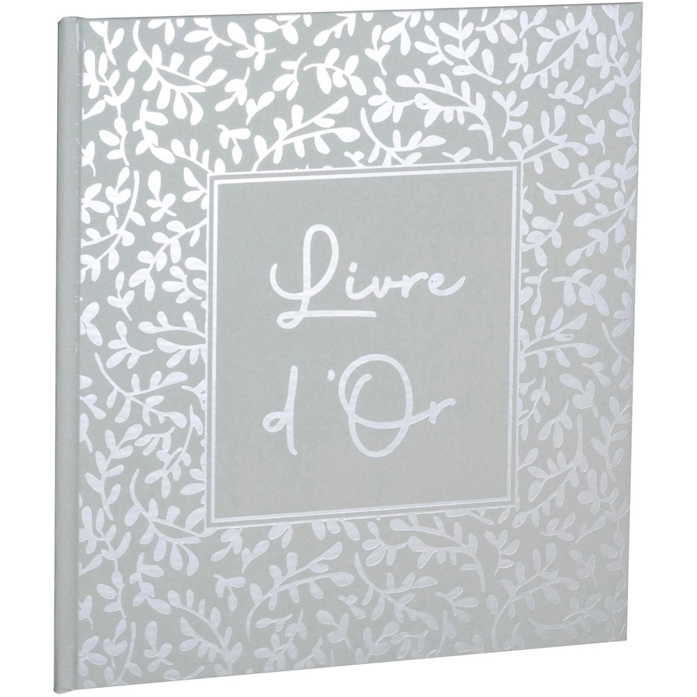 Exacompta AutentiK Sage Green Floral Design Guest Book with Crystal Box 140 Pages Image 1