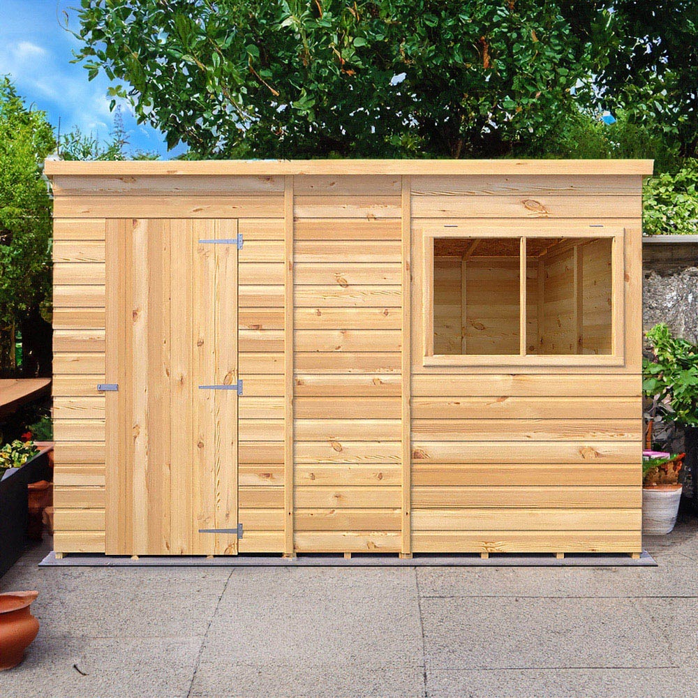 Shire GB 10 x 6ft Shiplap Pent Garden Shed Image 2