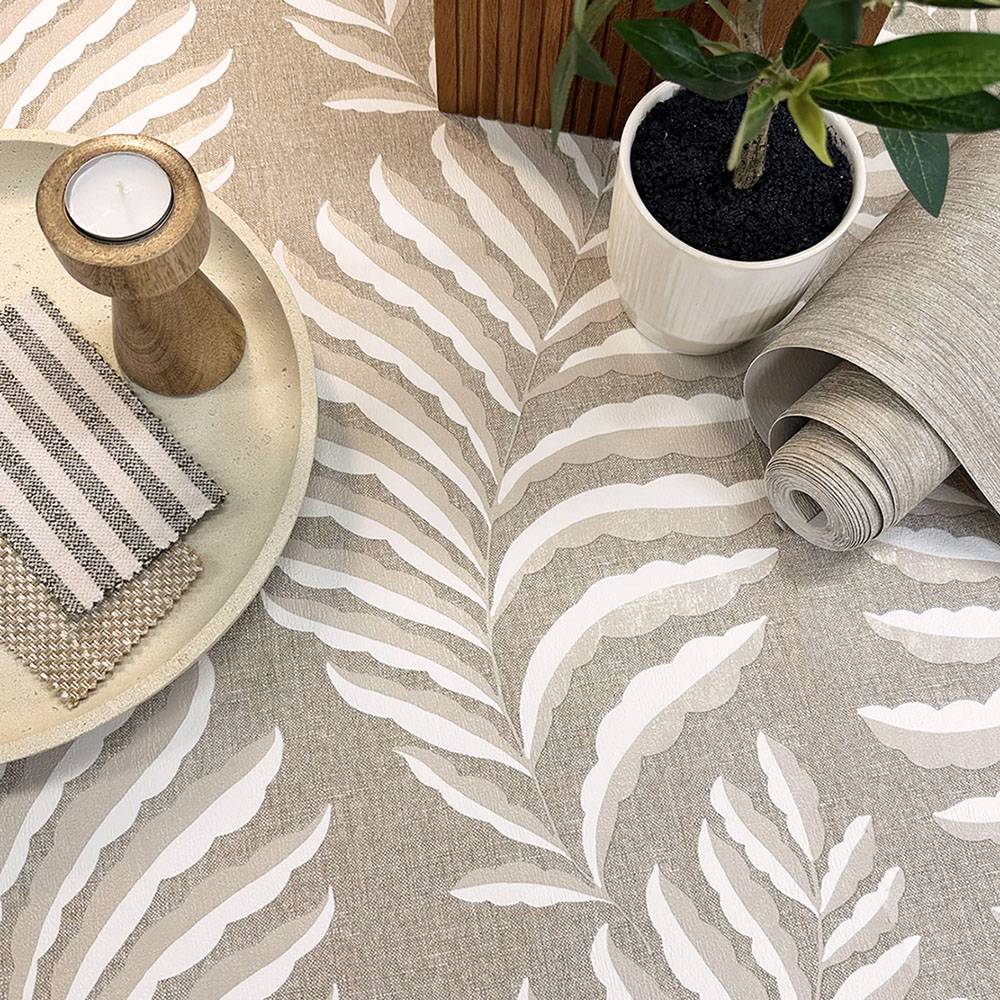 Belgravia Decor Langdale Leaf Beige Wallpaper Image 4