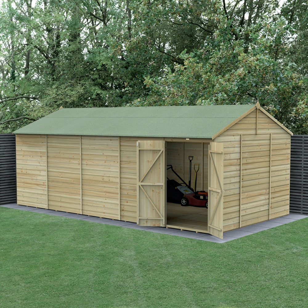 Forest Garden Beckwood 20 x 10ft Double Door Shiplap Reverse Apex Shed Image 2