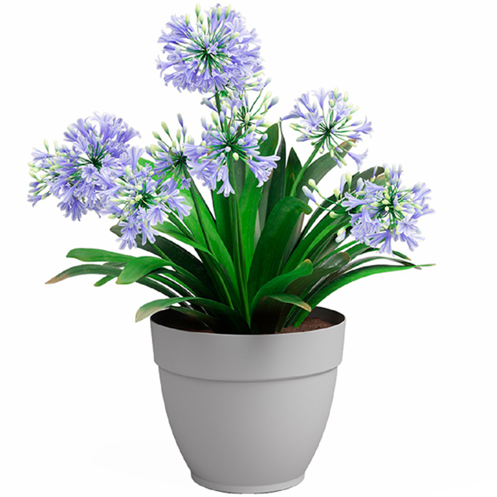 Artevasi Capri Campana Light Grey Round Plastic Plant Pot 35cm Image 2