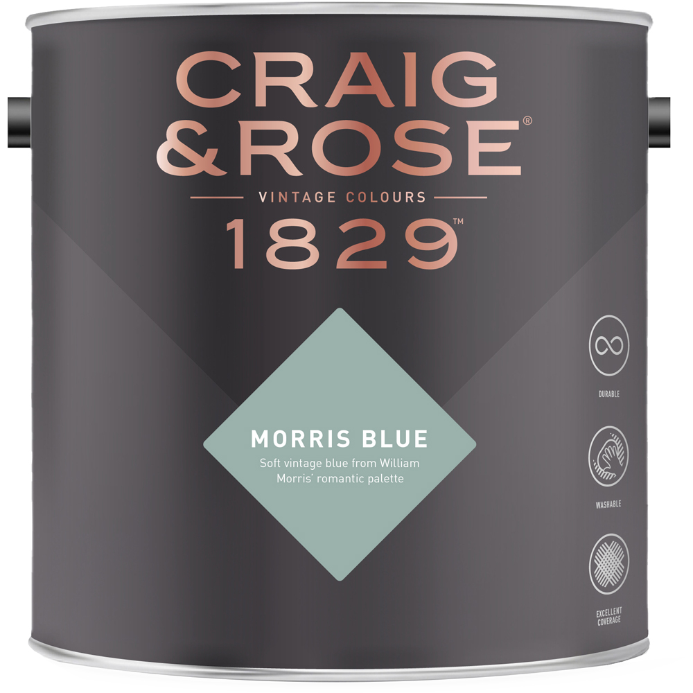 Craig & Rose Kitchen and Bathroom Morris Blue Eggshell Paint 2.5L Image 2
