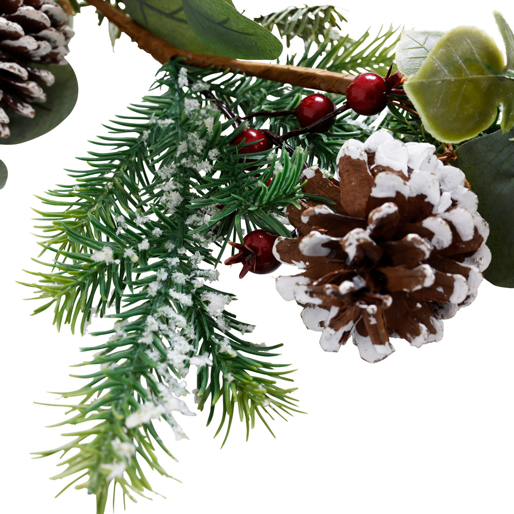 Charles Bentley Green Christmas Garland with Berries and Pinecones 180cm Image 5