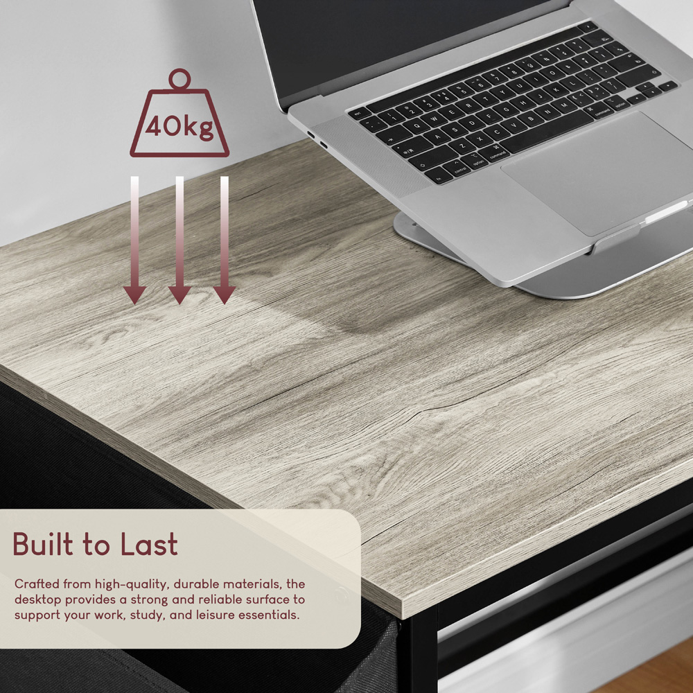 Vida Designs Brooklyn Grey Large Computer Desk Image 6