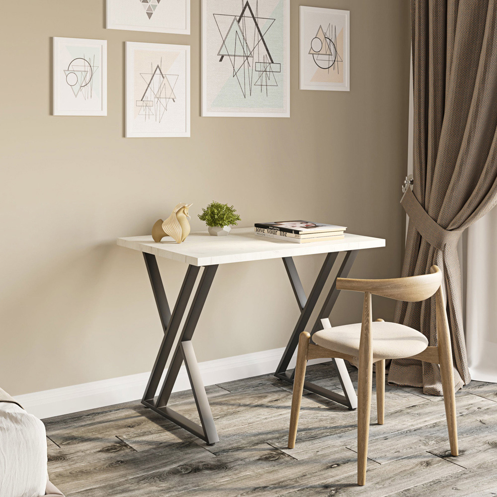 Shefa New York 6 Seater Dining Table White Craft Oak Image 3