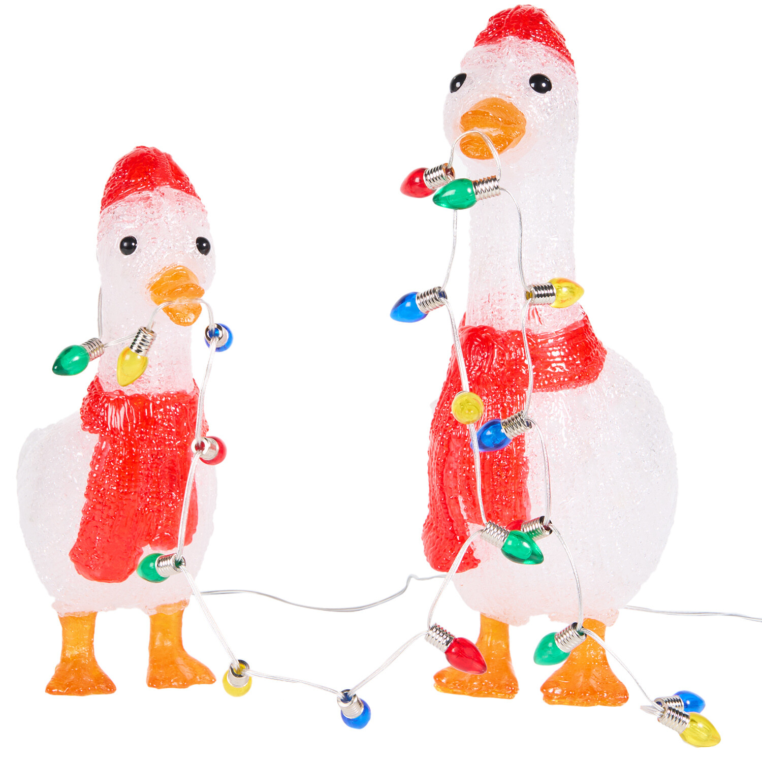 Set of 2 Acrylic Christmas GeeseCool White Image 4