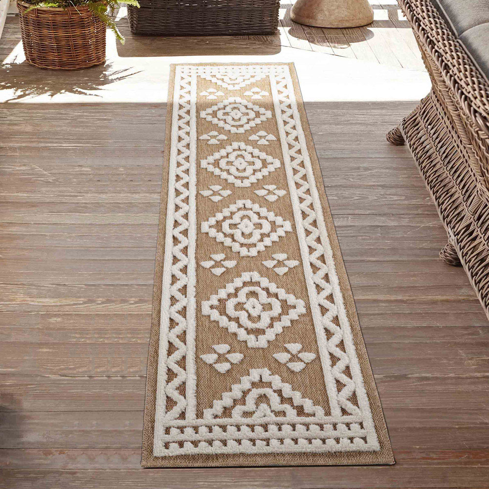 Desire Rugs Harper Cream Diamond Rug 60 x 220cm Image 2