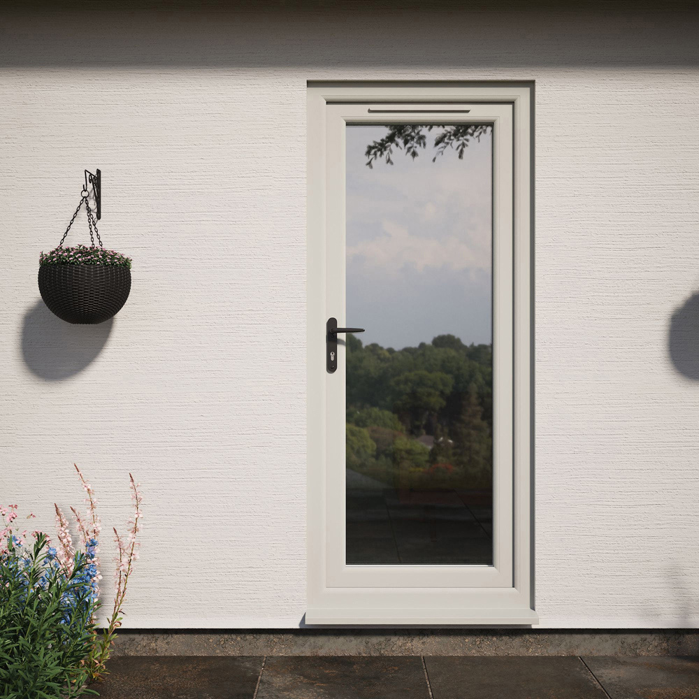Crystal Agate and White Full Glass RH Open Clear Triple Glazed Door 920 x 2090mm Image 4