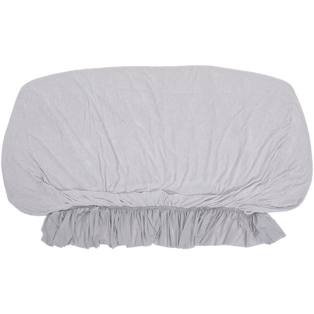 Living and Home 4 Seater Light Grey Vintage Chenille Sofa Cover Image 1