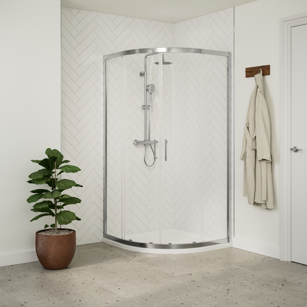 Bathstore Atlantis 2 Door Chrome Quadrant Shower Enclosure 800mm Image 2