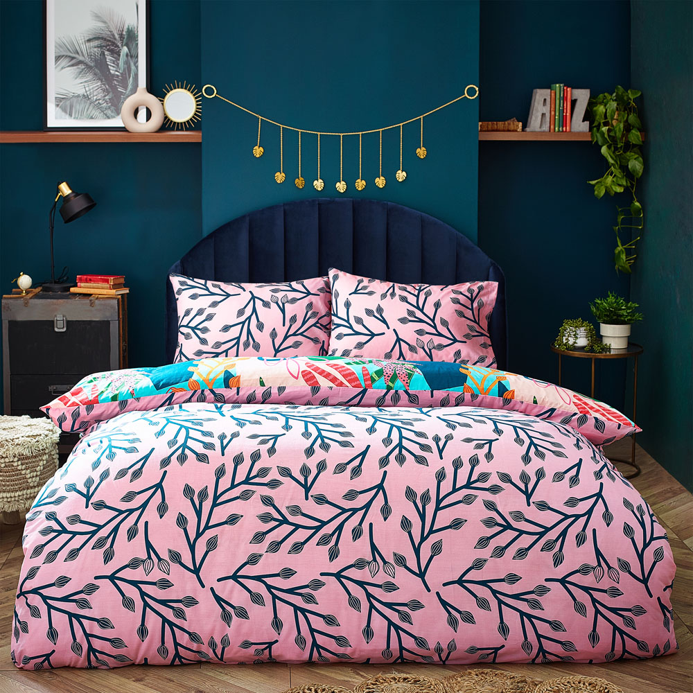 furn. Coralina Single Multicolour Tropical Palm Duvet Cover Set Image 2