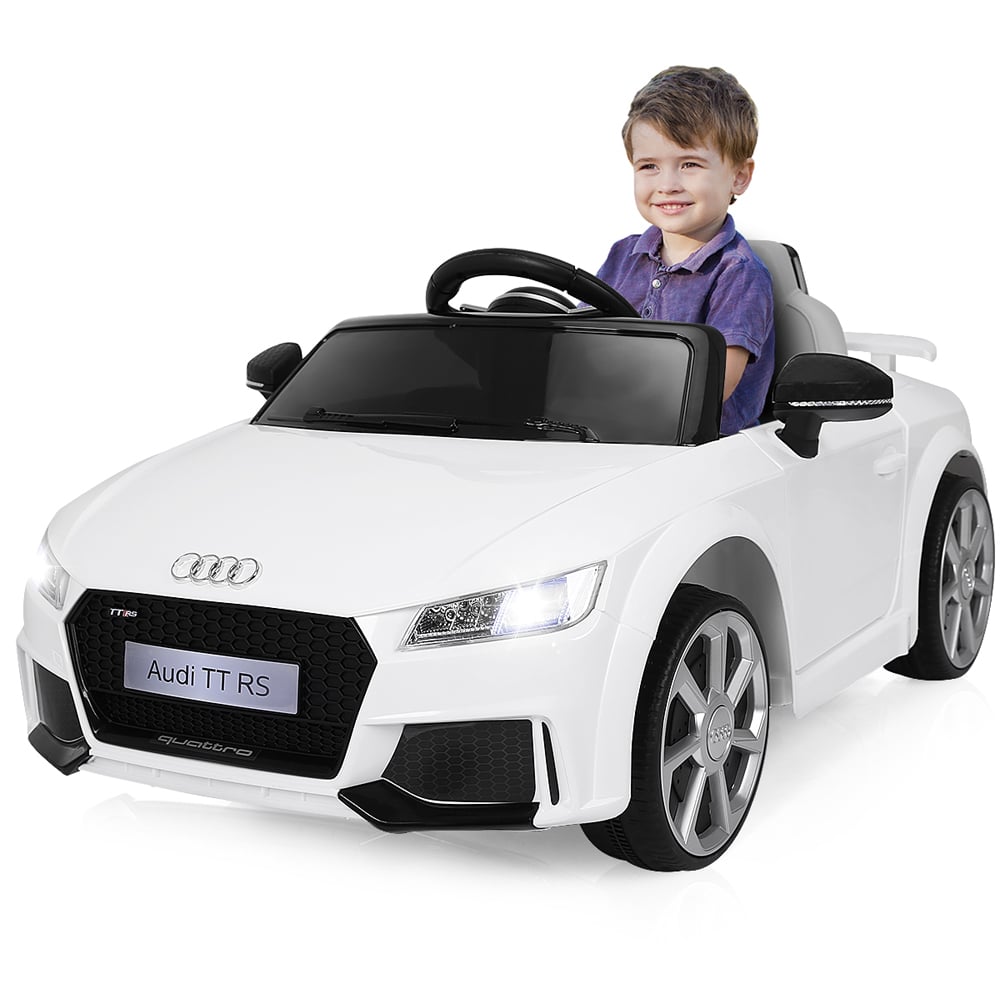 Costway Kids White Licensed Audi TTRS Ride On Car with 2 Motors and MP3 Music 12V Image 3
