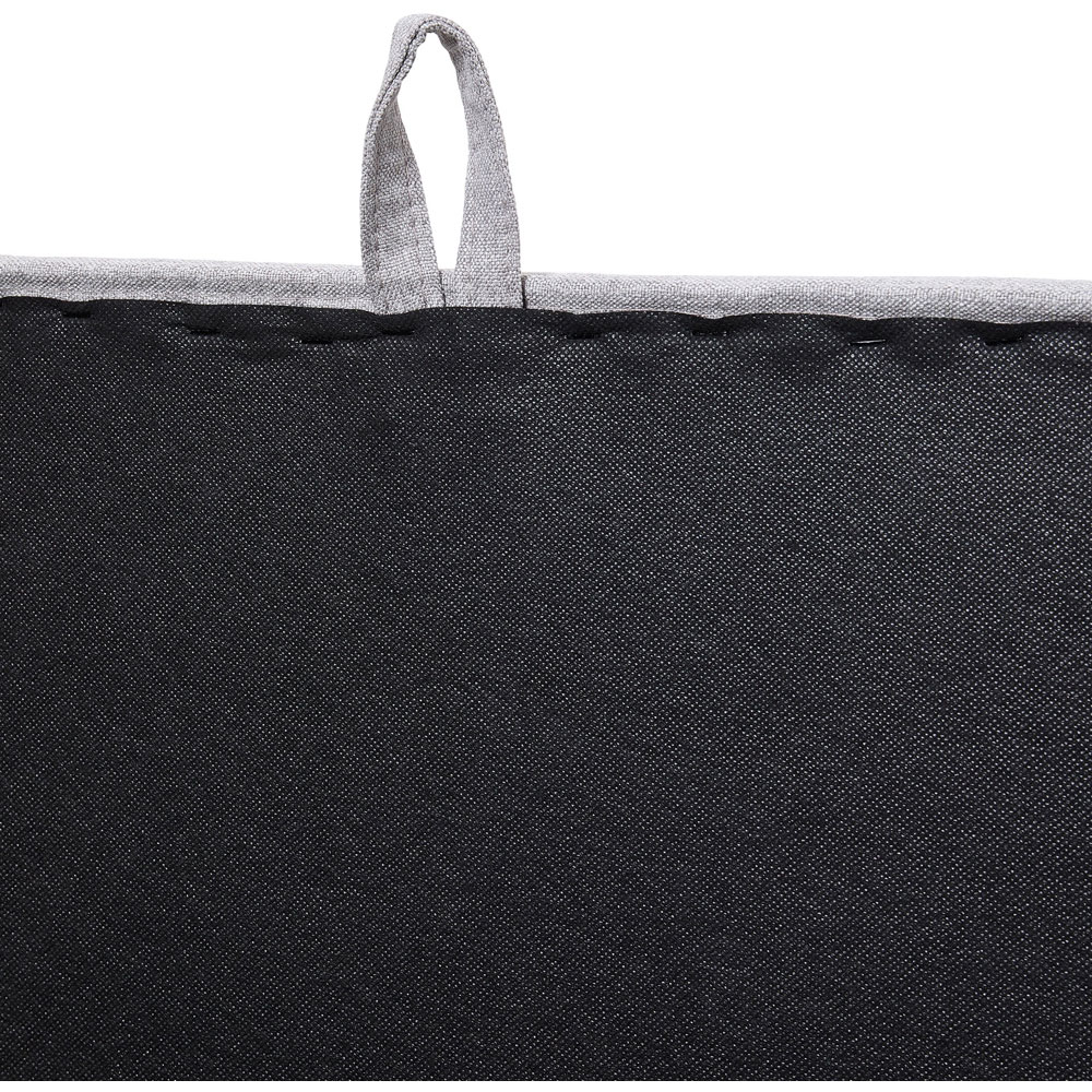 Living and Home Grey Linen Upholstered Storage Ottoman Image 5