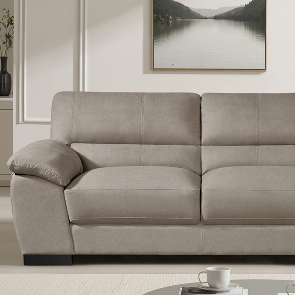 Artemis Home Mellette 3 Seater Brown Fabric Sofa Image 2