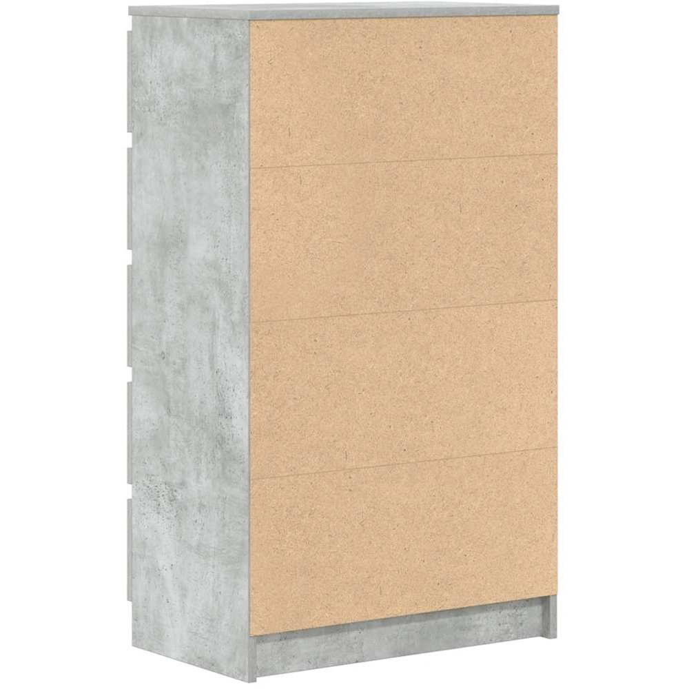 vidaXL 5 Drawer Concrete Grey Bedside Cabinet Image 6