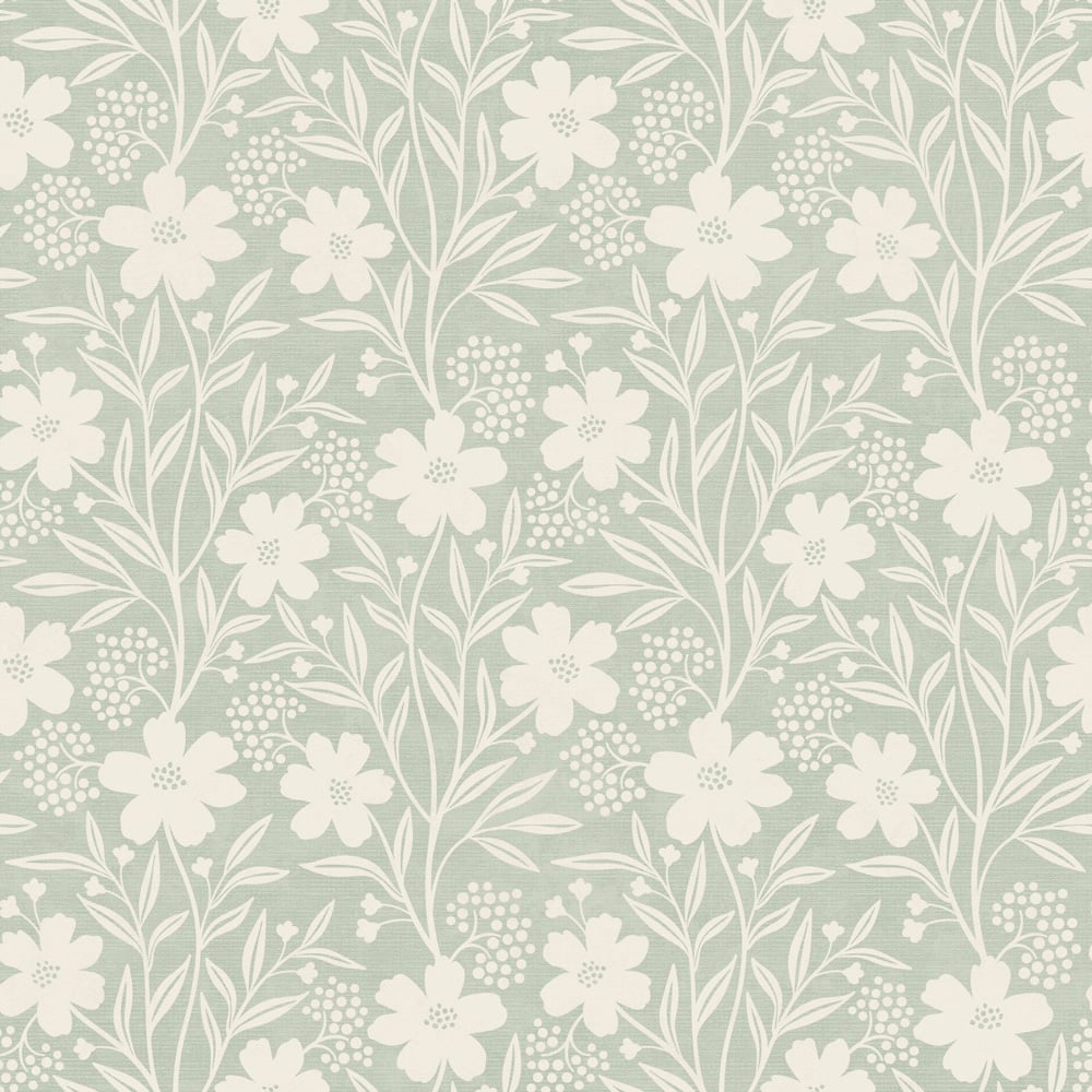 Arthouse Berry Floral Sage Wallpaper Image 1
