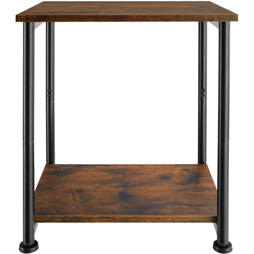 tectake Yonkers Single Shelf Dark Rustic Wooden Side Table Image 4