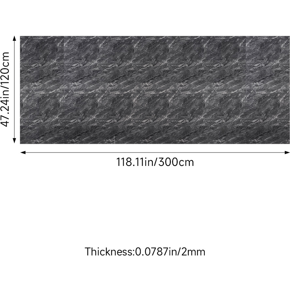 Living and Home Marble Pattern Dark Grey Self-Adhesive Marble Wall Tile Sticker Image 9