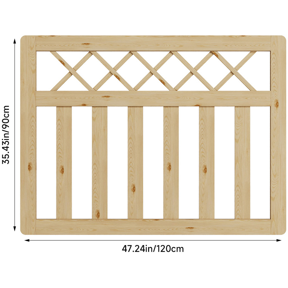 Outdoor Cross Top Wooden Nature Garden Fence Door, 90 x 120 x 2.5cm Image 8