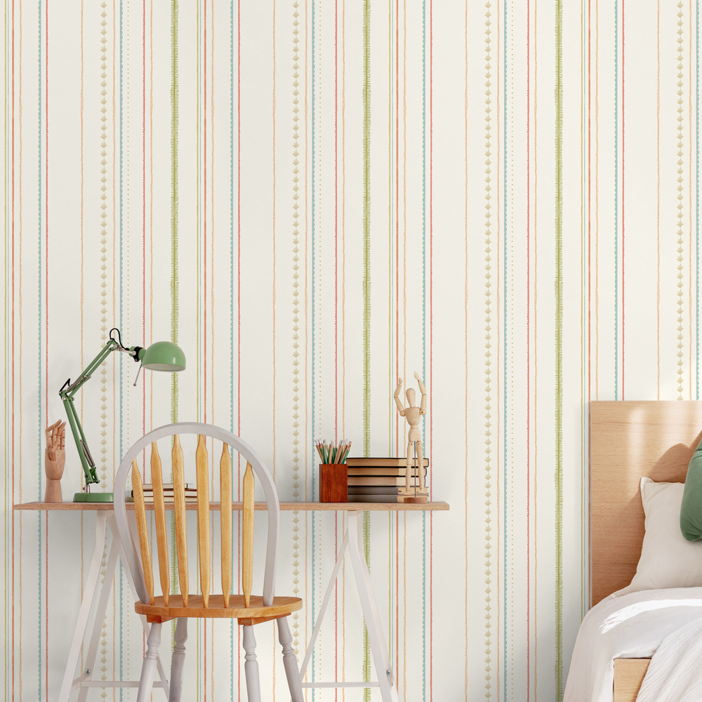 Hoopla Walls Peekaboo Textured Stripe Ginger Mix Wallpaper Image 2