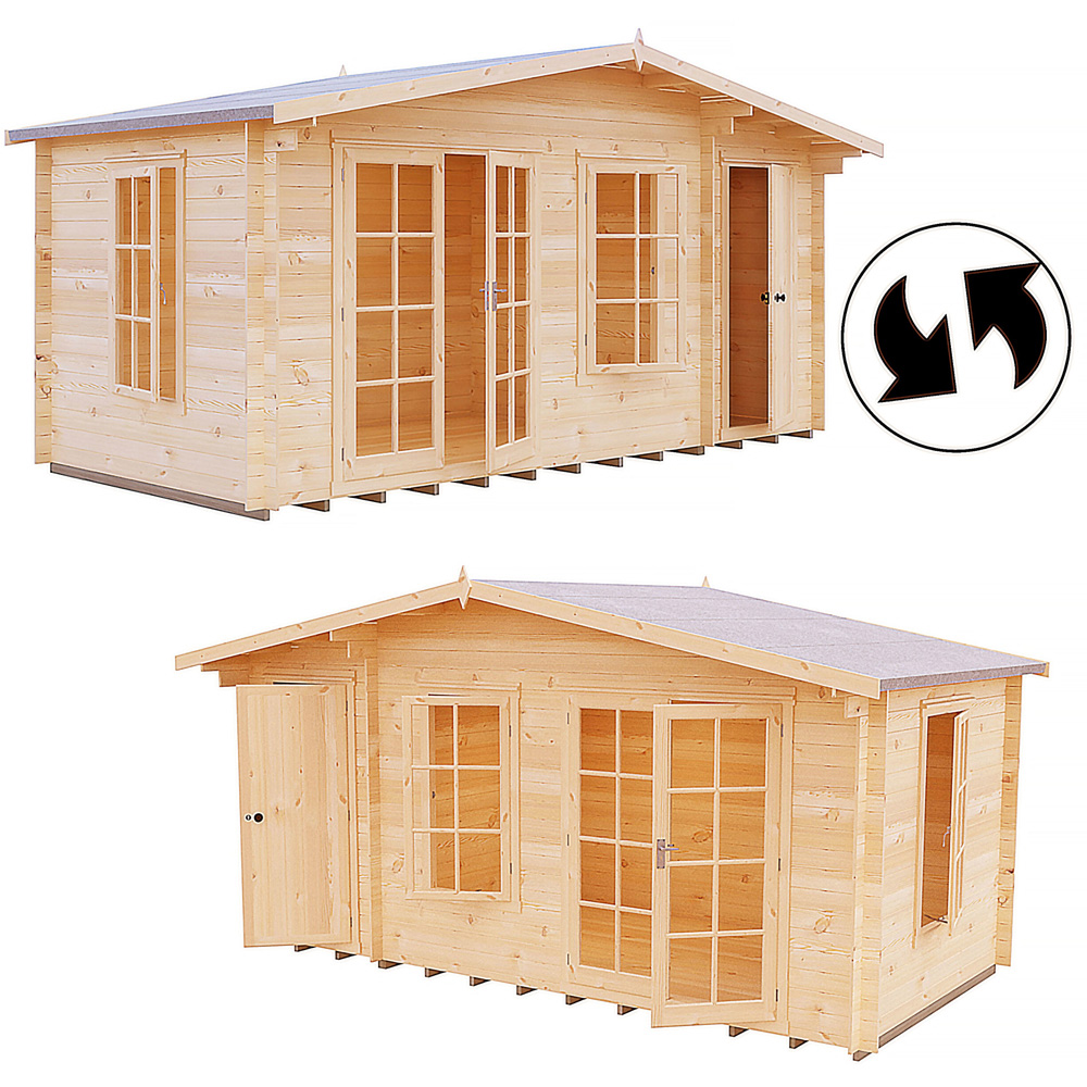 Shire Bourne 16 x 8ft Apex Garden Log Cabin Image 5