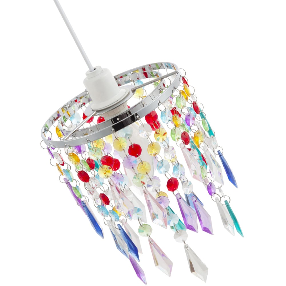 Happy Homewares Waterfall Design Multi Colour Acrylic Drops and Beads Pendant Shade Image 4