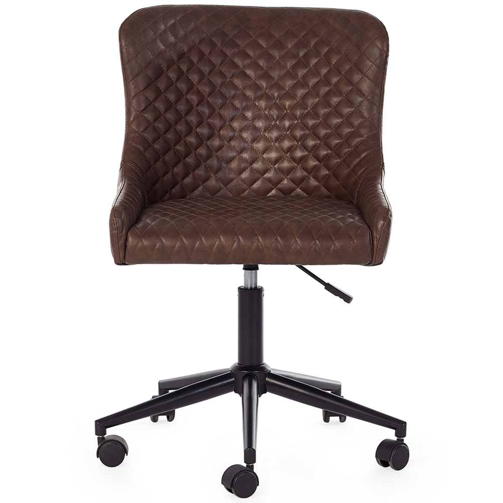 Julian Bowen Luxe Brown Faux Leather Office Chair Image 3