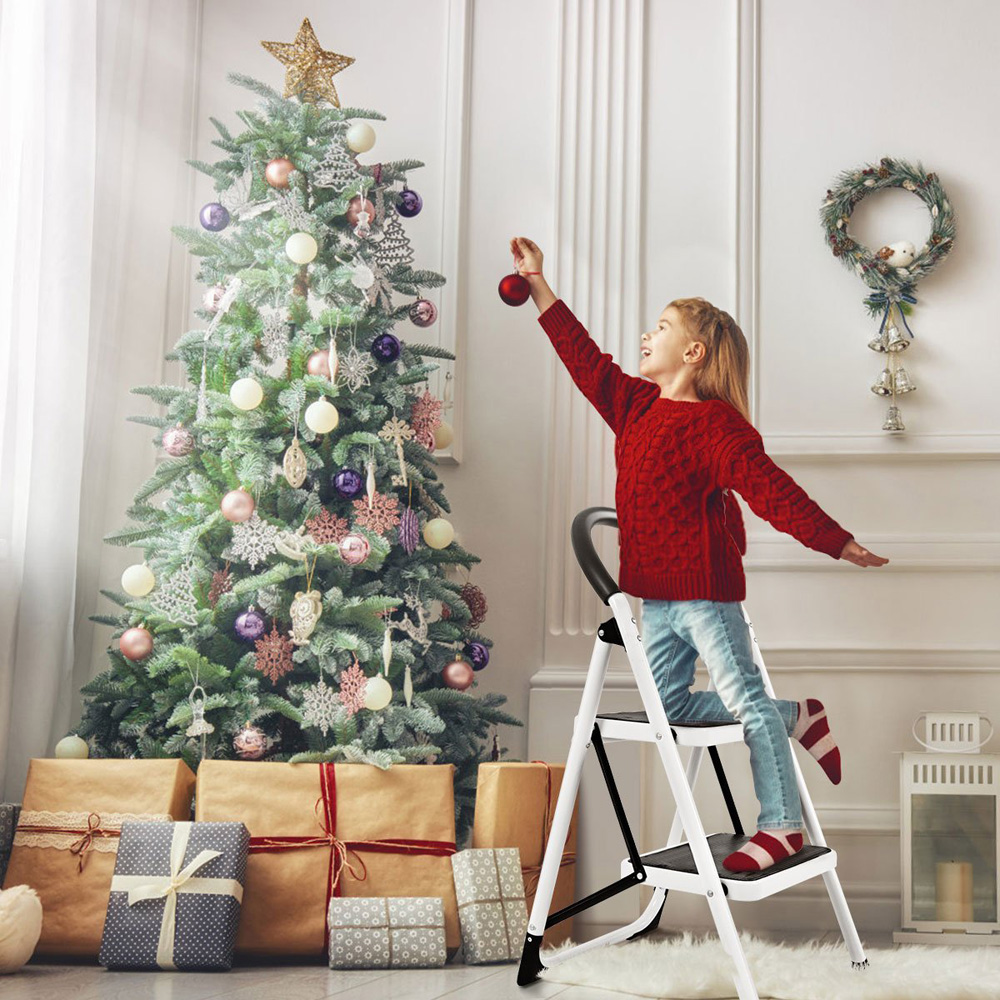 Costway 2 Step Foldable Anti Slip Household Ladder Image 2