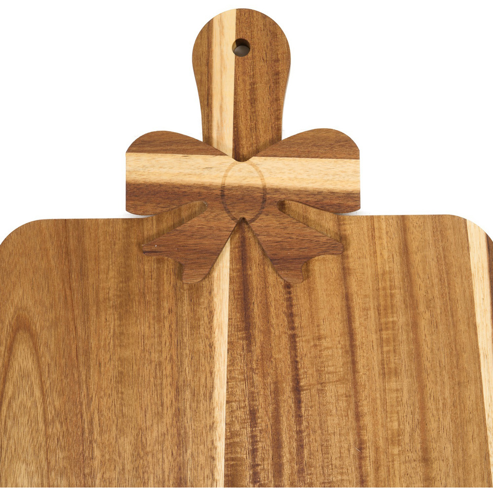 Bow Wooden Tray Brown Image 4