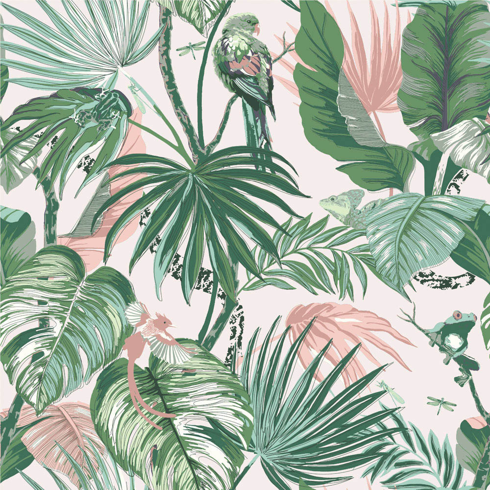 furn. Amazonia Tropical Double Jade Duvet Set Image 7