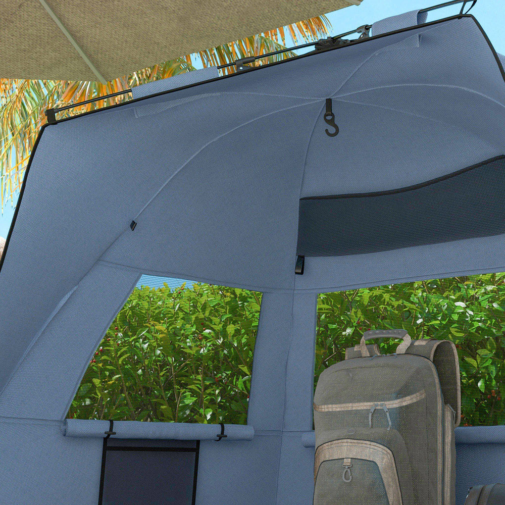 Outsunny 2-3 Person Pop-Up Beach Camping Tent Light Blue Image 3