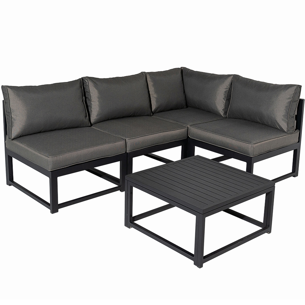 Furniture One 4 Seater L Shape Aluminium Garden Corner Sofa Set Image 2