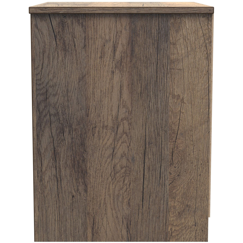 Crowndale Las Vegas 2 Drawer Matt White and Vintage Oak Bedside Table Ready Assembled Image 4