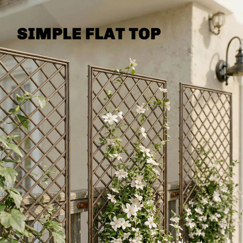 Outsunny 4 x 1ft Natural Wicker Garden Arch Trellis with Flat Top Set of 3 Image 7