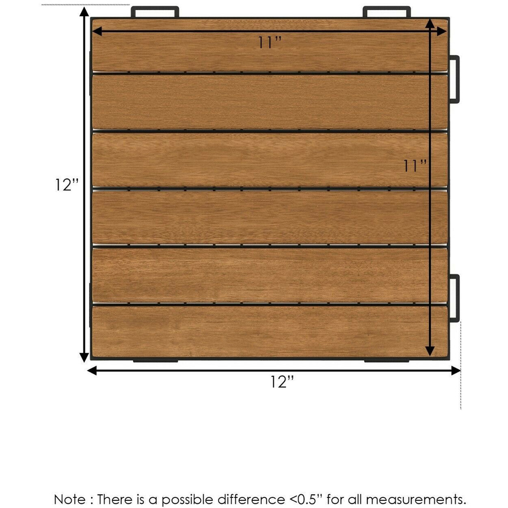 Walplus Honey Oak Wooden Interlocking Deck Tile 30.5 x 30.5cm 10 Pack Image 4