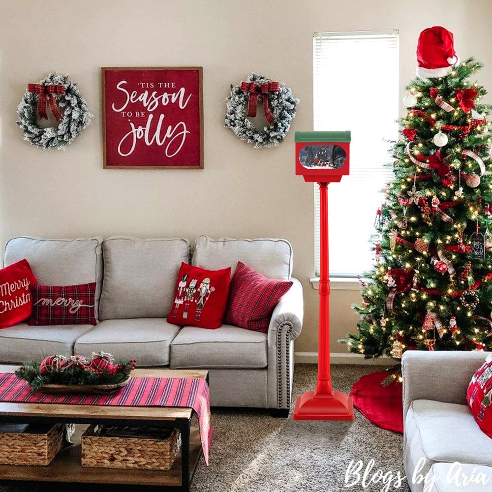 Costway Red Sound Activated LED Street Light Outdoor Christmas Decoration 5 ft Image 2