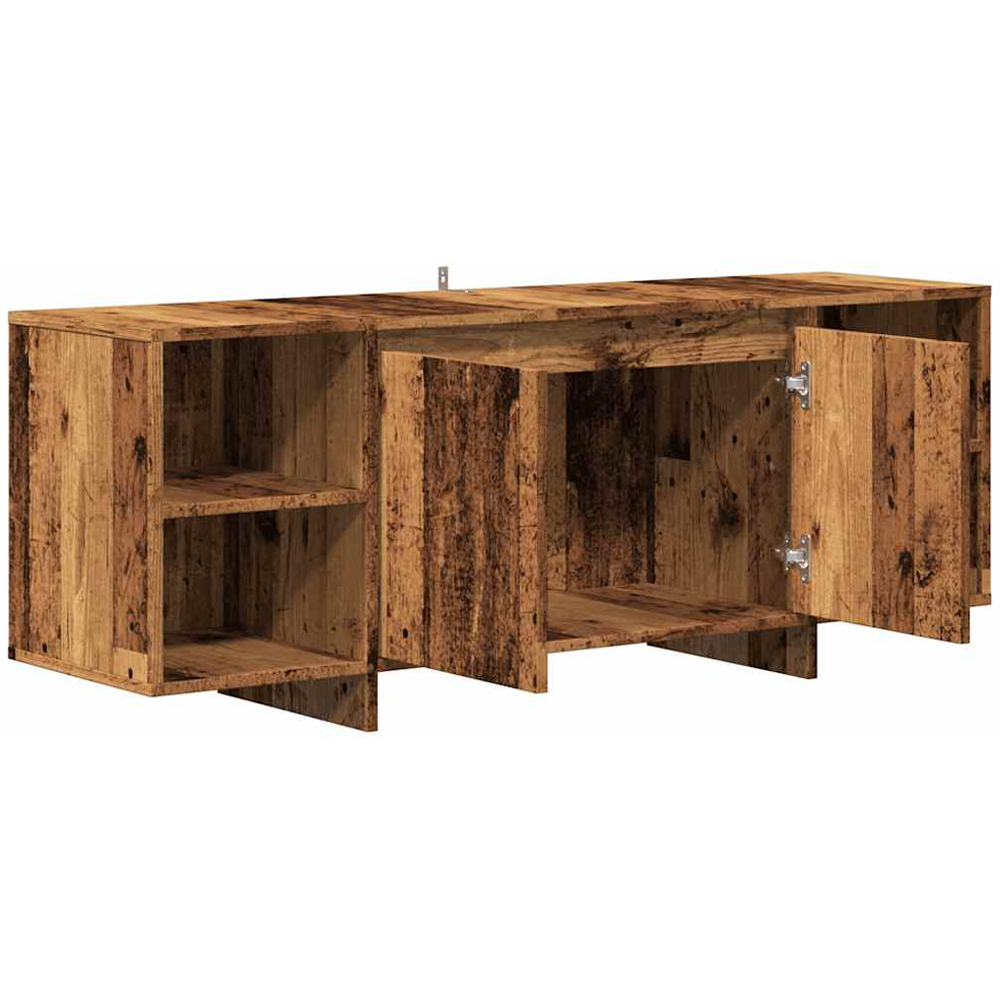vidaXL 2 Door 4 Shelf Old Wood Wide TV Cabinet Image 5
