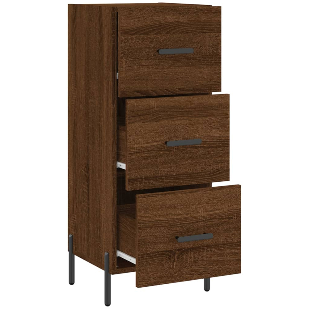 vidaXL 3 Drawer Brown Oak Sideboard Image 5