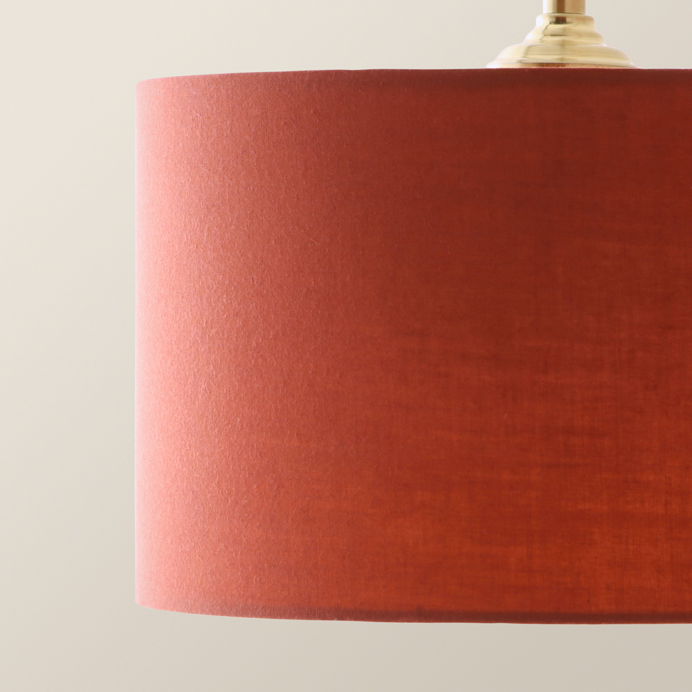 ValueLights Reni Rust Drum Shade 3 Drop Bar Gold Diner LED Ceiling Pendant Light Image 3