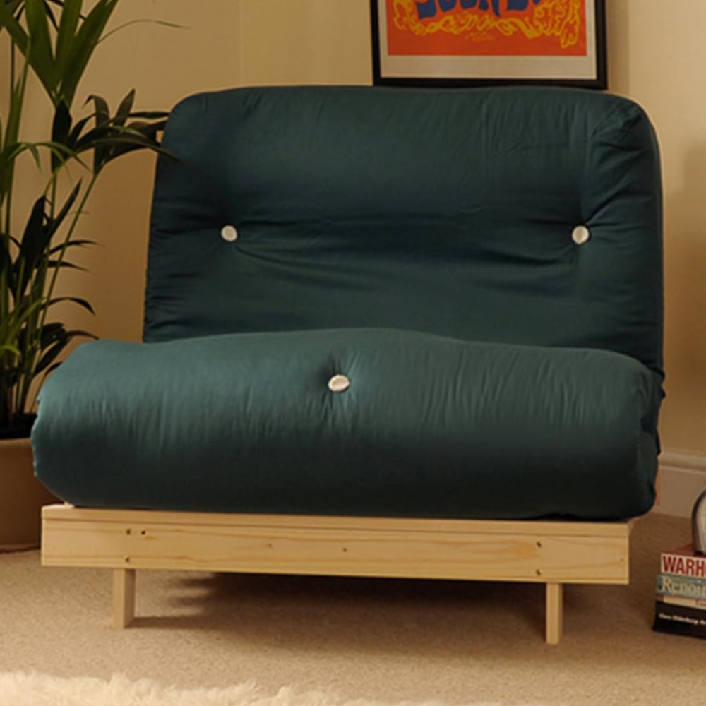 Brooklyn Small Single Sleeper Green Futon Base and Mattress Image 1