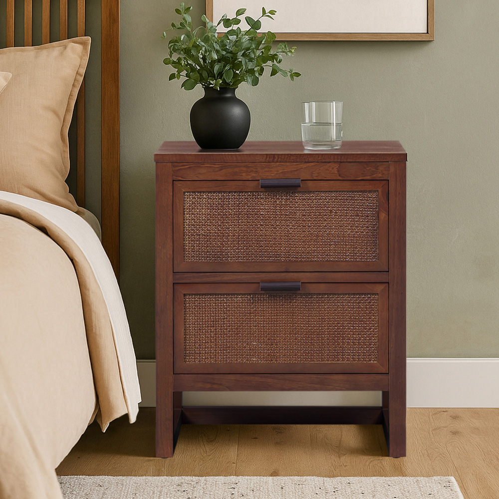 Teamson Home Hatteras 2 Drawer Walnut Nightstand Image 8